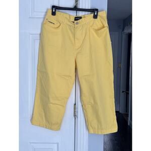 EUC Lauren Ralph Lauren Pants Yellow Capri Straight Leg Casual Womens Sz 14